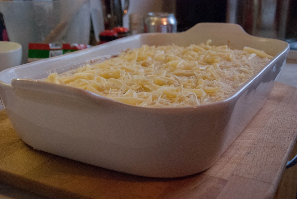 lasagne bafore baking