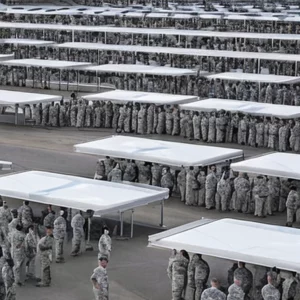 Artistic representation for Air Force Academy Restricted All Cadets to Base as Classes Started , Leading to Meat Shortages and Food Lines.